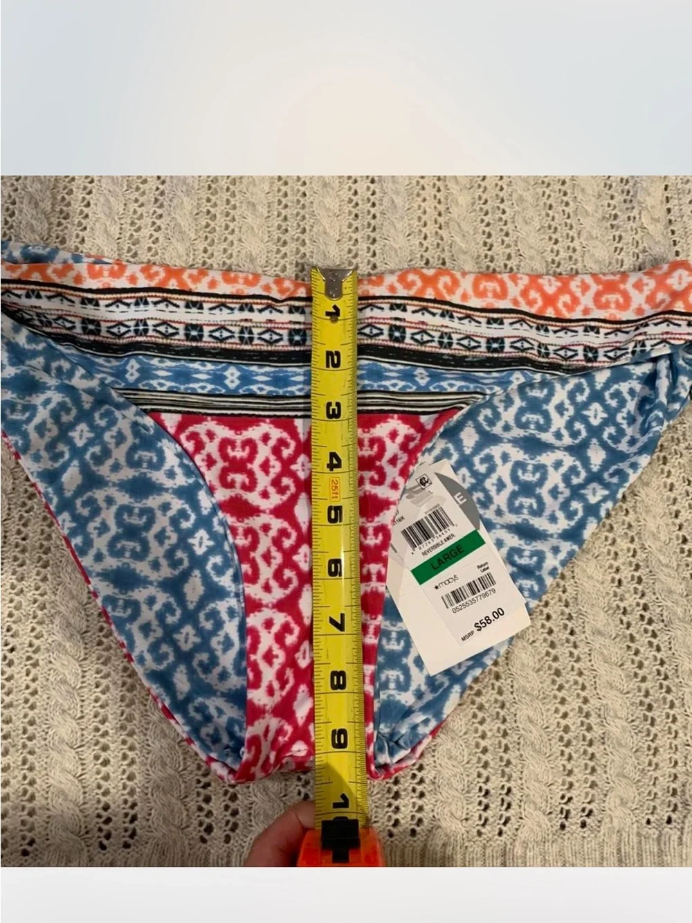 Becca bikini bottoms reversible brand new with tags size large